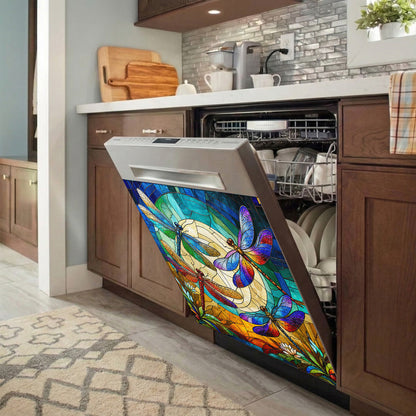 Dragonfly Magnetic Dishwasher Cover Moonlit Garden