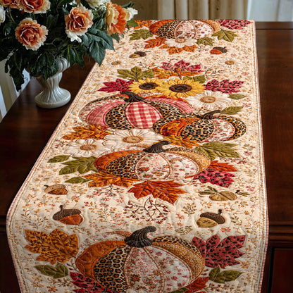 Fall Patchwork Pumpkin Harvest Quilted Table Runner