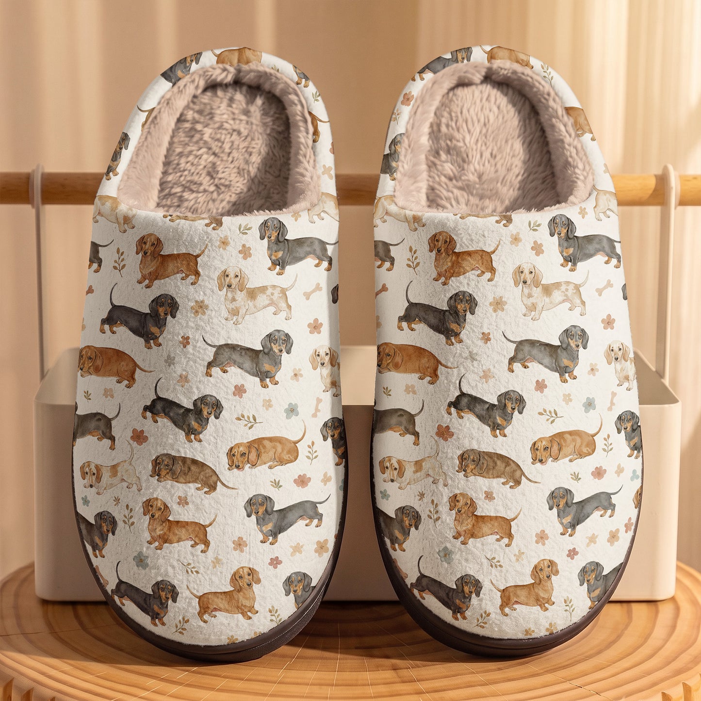 Dachshund Fleece Lined Slippers Cozy Dachshund Companions