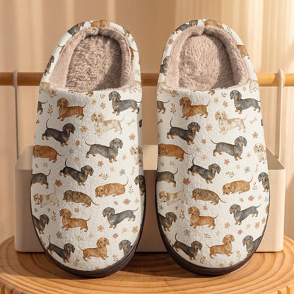 Dachshund Fleece Lined Slippers Cozy Dachshund Companions