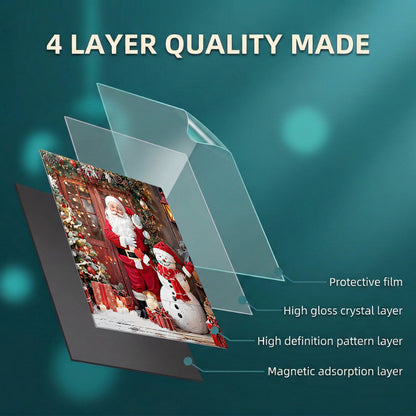 Christmas Magnetic Dishwasher Cover Santa's Magical Christmas Wonderland