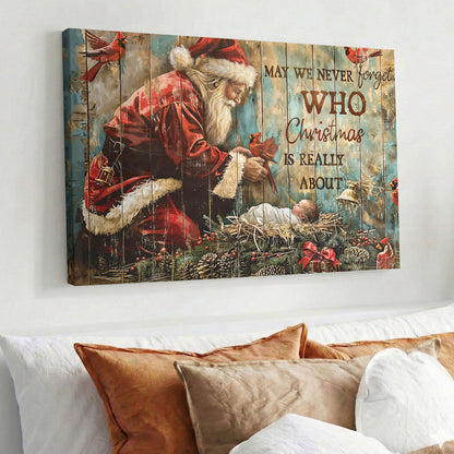 Christmas Wooden-Framed Canvas Wall Art Who Christmas Is Really About