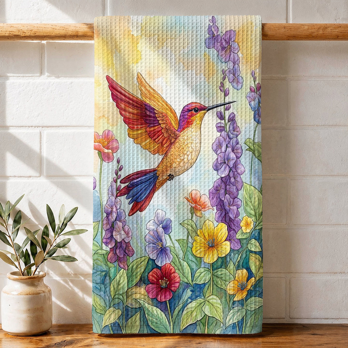 Humming Birds Kitchen Towel Whispers of Spring