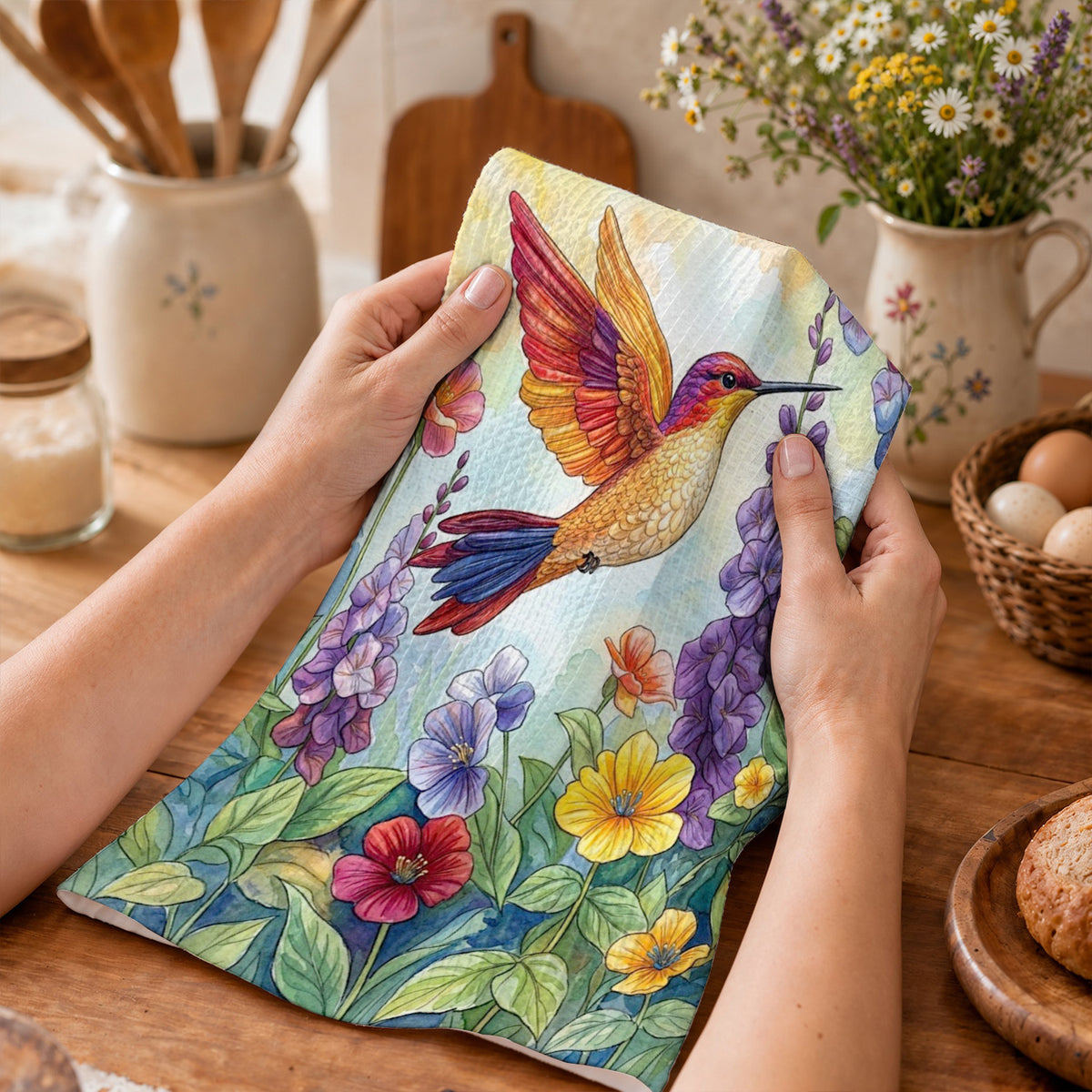 Humming Birds Kitchen Towel Whispers of Spring