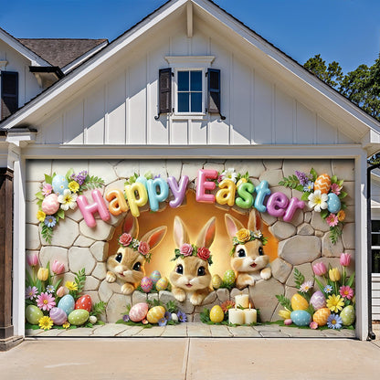 Bunny Easter Garage Door Banner Decoration Easter Bunny Wonderland