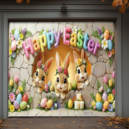 Bunny Easter Garage Door Banner Decoration Easter Bunny Wonderland