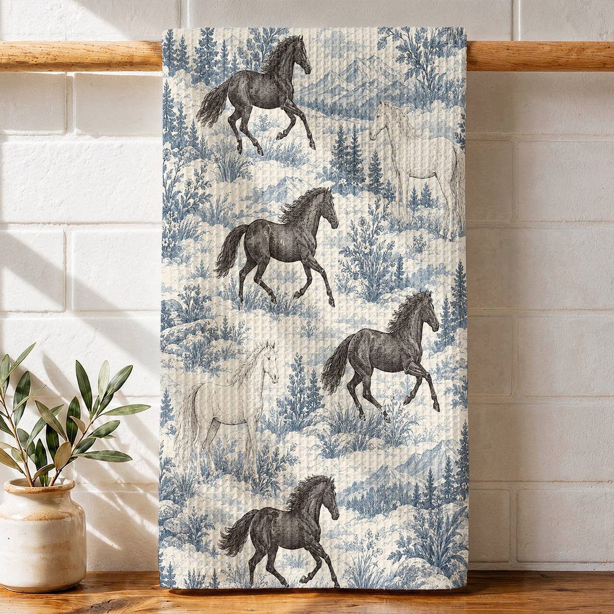 Horse Kitchen Towel Blue Ridge Gallop