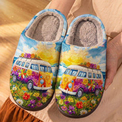 Hippie Van Fleece Lined Slippers