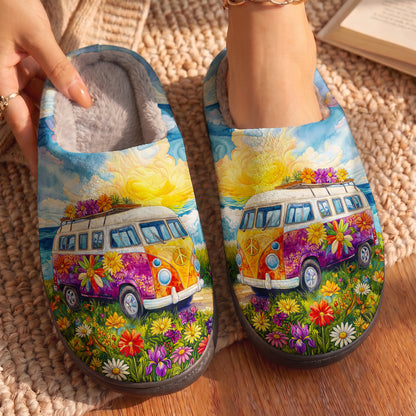 Hippie Van Fleece Lined Slippers