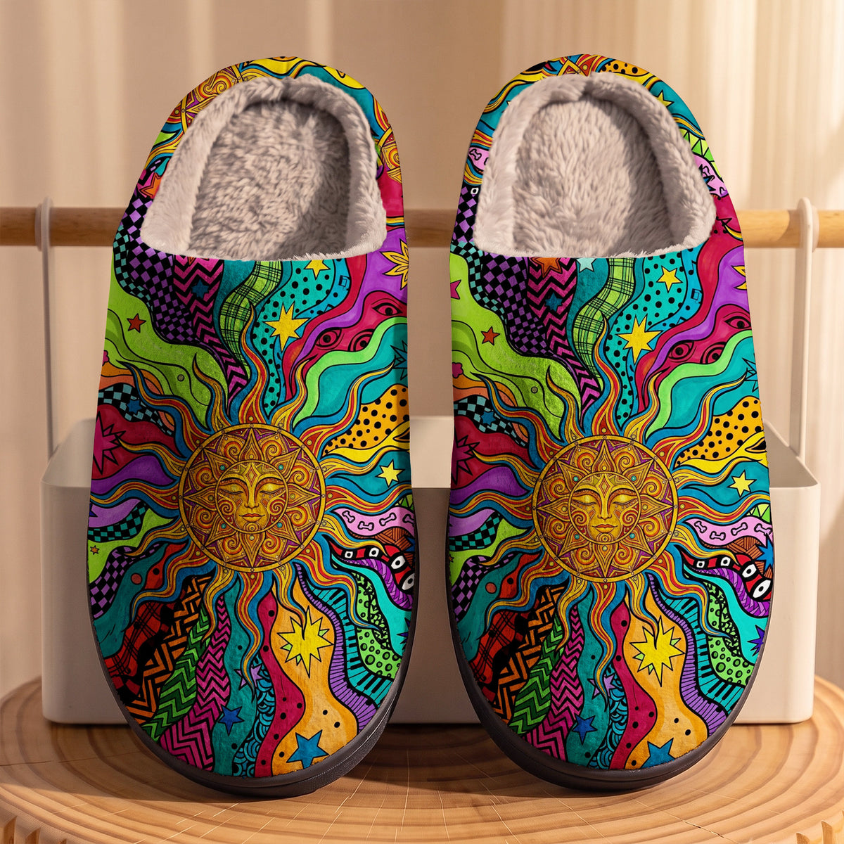 Hippie Sun Fleece Lined Slippers