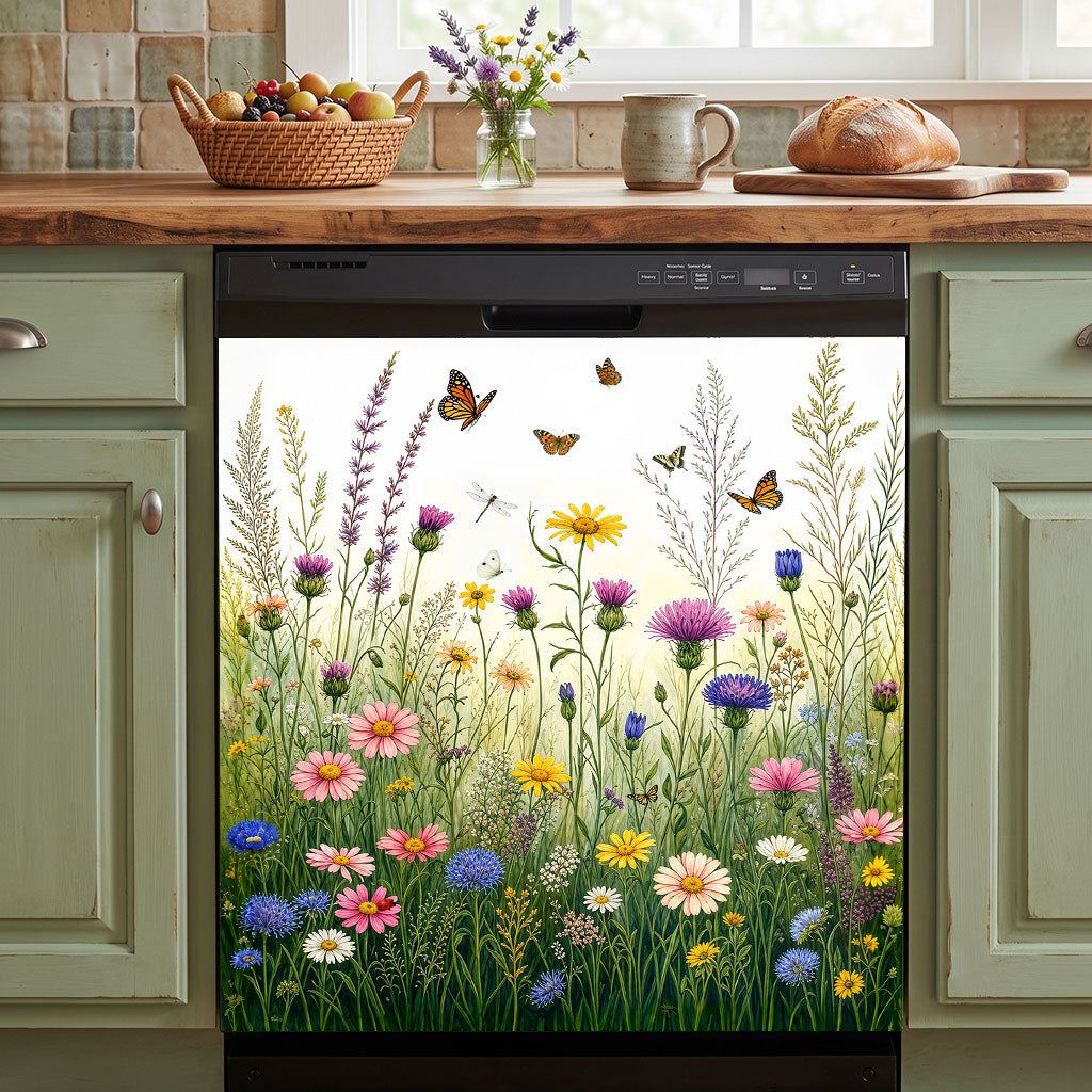 Meadow Wings in Bloom Magnetic Dishwasher Cover