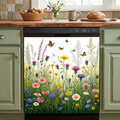 Meadow Wings in Bloom Magnetic Dishwasher Cover
