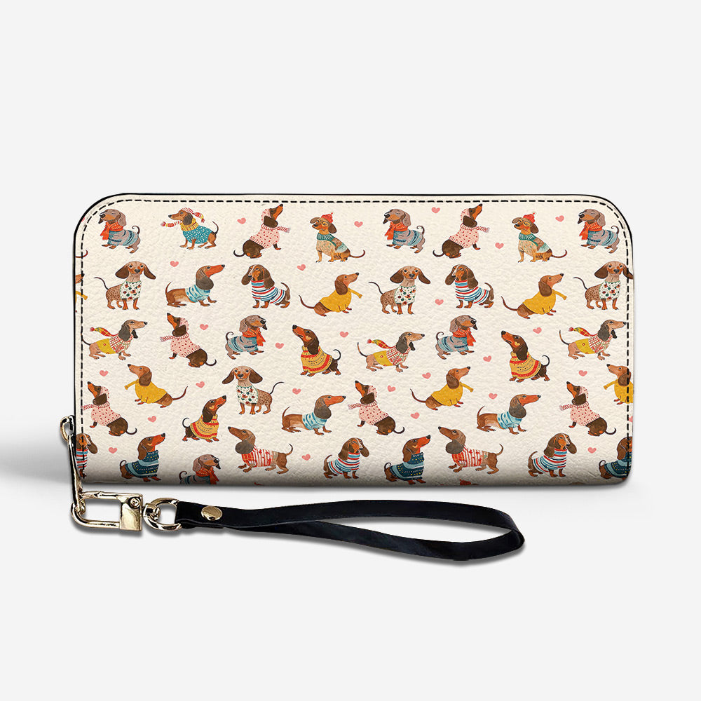 Dachshund Leather Wallet Playful Fashion Wieners