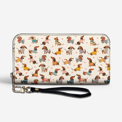 Dachshund Leather Wallet Playful Fashion Wieners