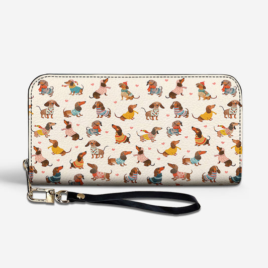 Dachshund Leather Wallet Playful Fashion Wieners