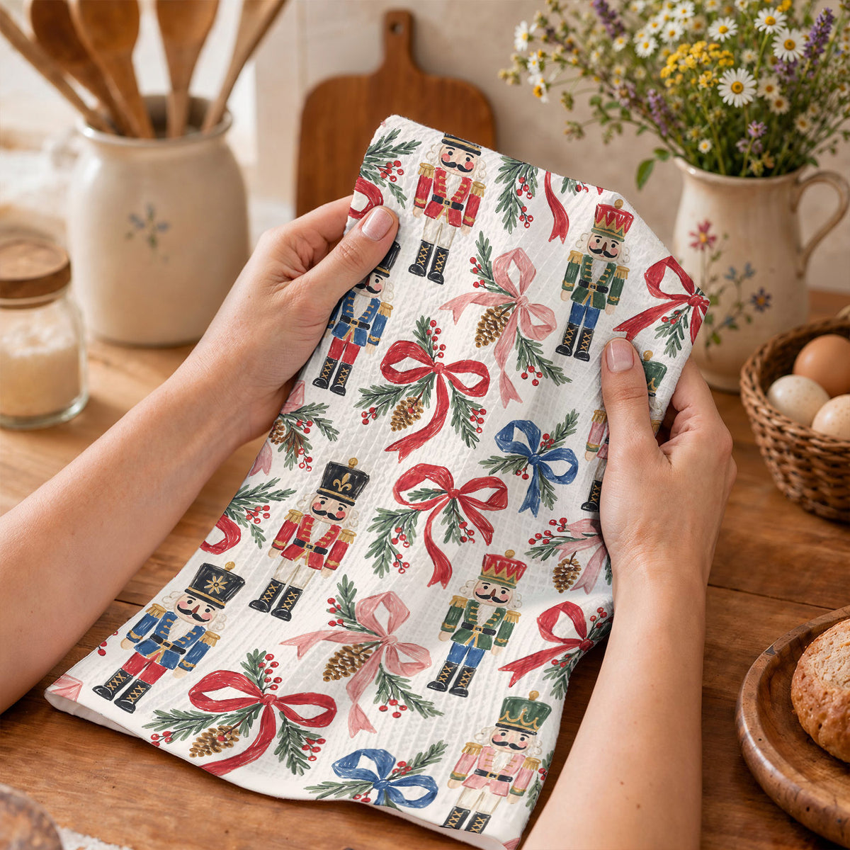 Christmas Kitchen Towel Nutcracker Christmas Charm
