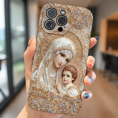 Mary Leather Phone Case Heavenly Grace In Radiant Splendor