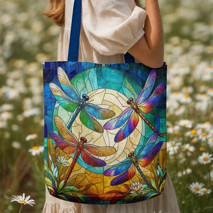 Dragonfly Canvas Tote Bag Moonlit Garden