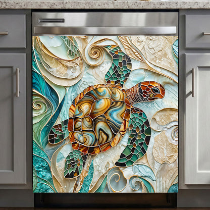 Sea Turtle Magnetic Dishwasher Cover Ocean Mosaic Sea Turtle