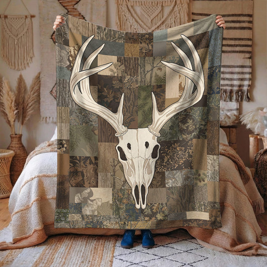 Deer Hunting Fleece Blanket Whitetail Heritage