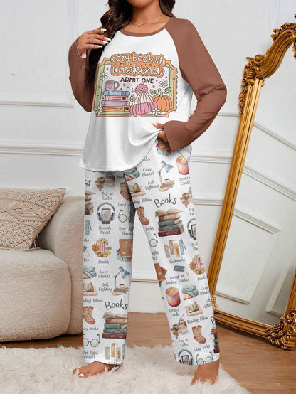 Book Lover Raglan Lounge Pajamas Cozy Bookish Weekend Comfort Kit