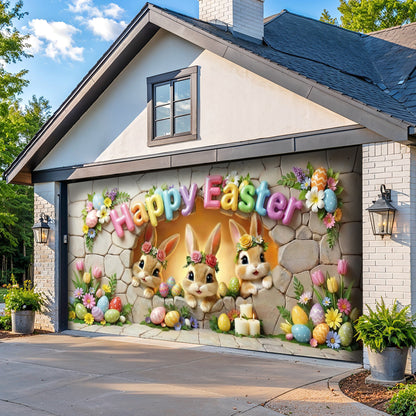 Bunny Easter Garage Door Banner Decoration Easter Bunny Wonderland