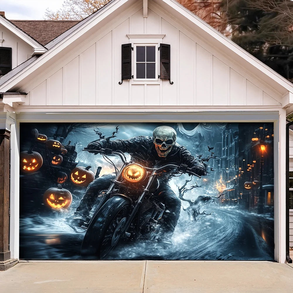 Halloween Garage Door Banner Decoration Nightmare Highway