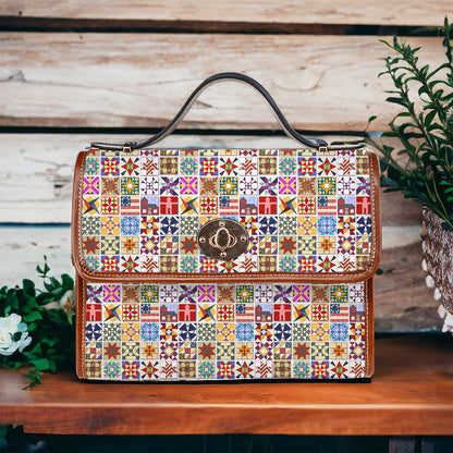 Sewing Lover Satchel Handbag Quilt Blocks