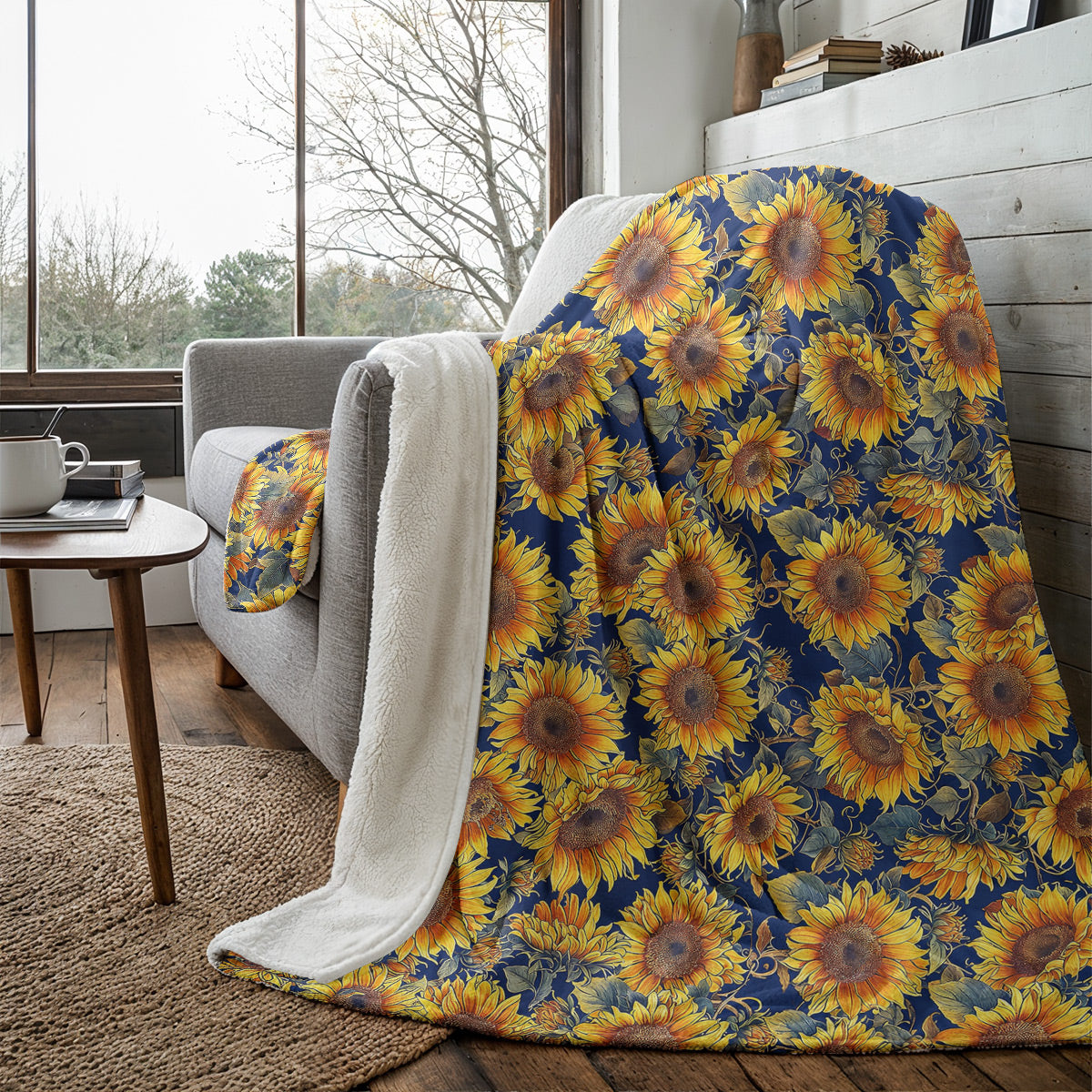 Sunflower Fleece Blanket Gorgeous Sunflowers