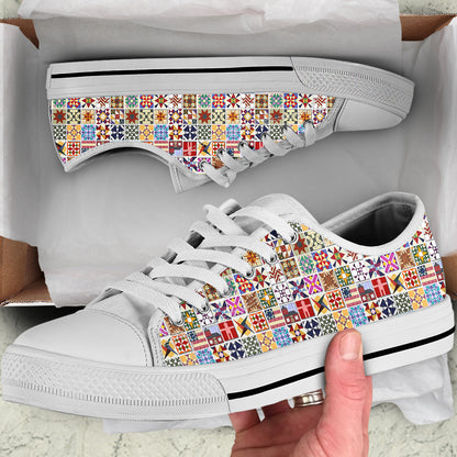 Sewing Lover Women's Low Top Shoes Quilt Blocks