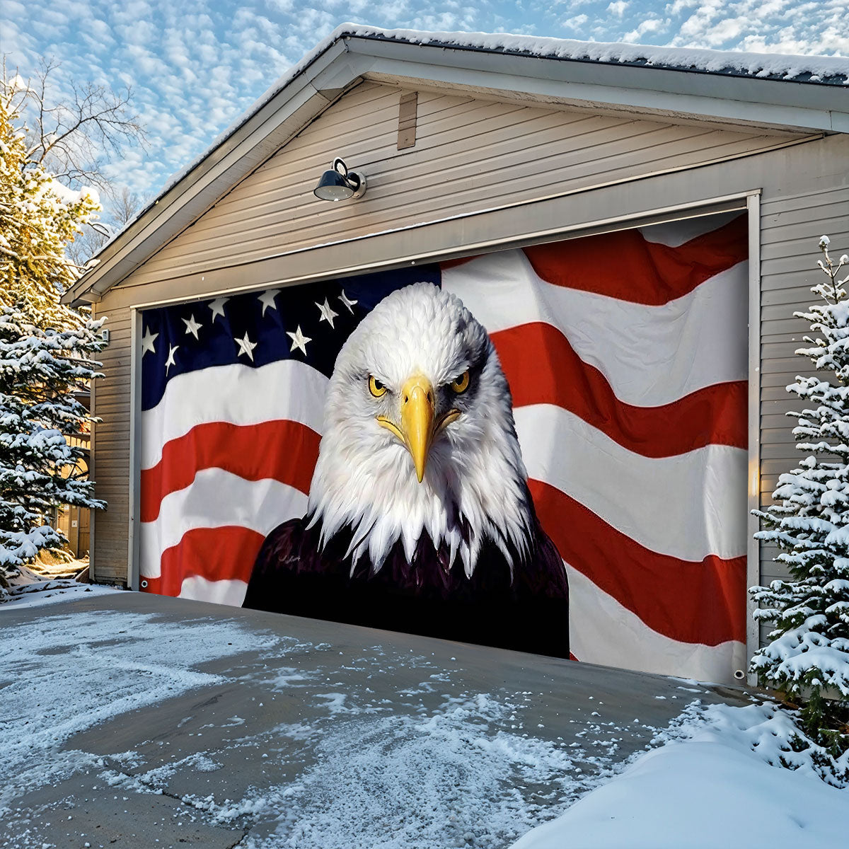Patriotic Garage Door Banner Decoration - Eagle Of Independence