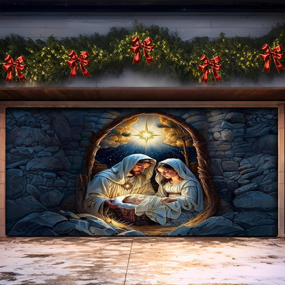 God Garage Door Banner Decoration -  Mary Joseph Baby Rest