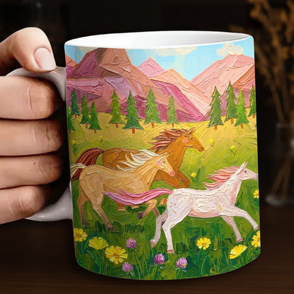 Horse Ceramic Mug Where Horses Run Free