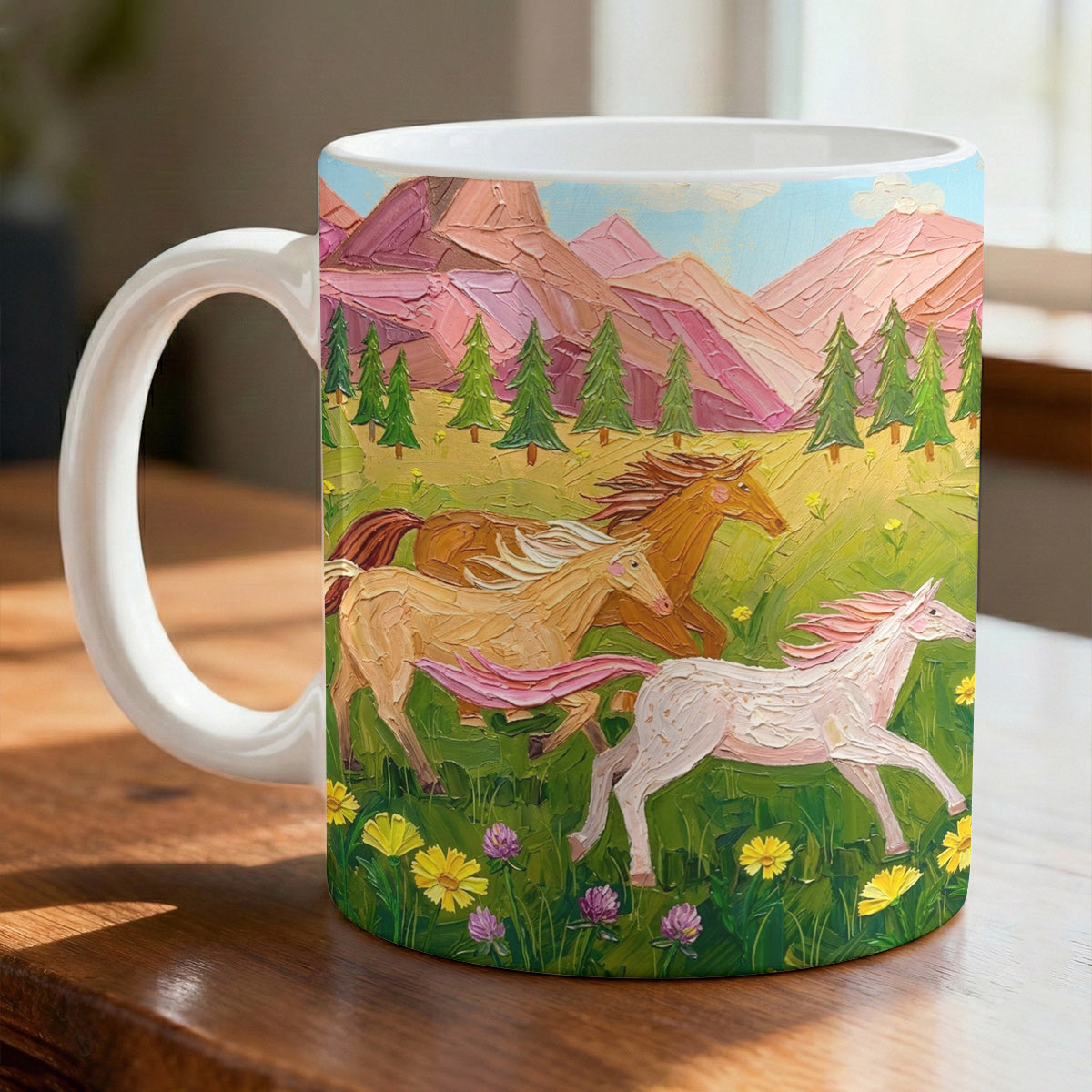 Horse Ceramic Mug Where Horses Run Free