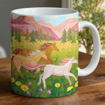 Horse Ceramic Mug Where Horses Run Free