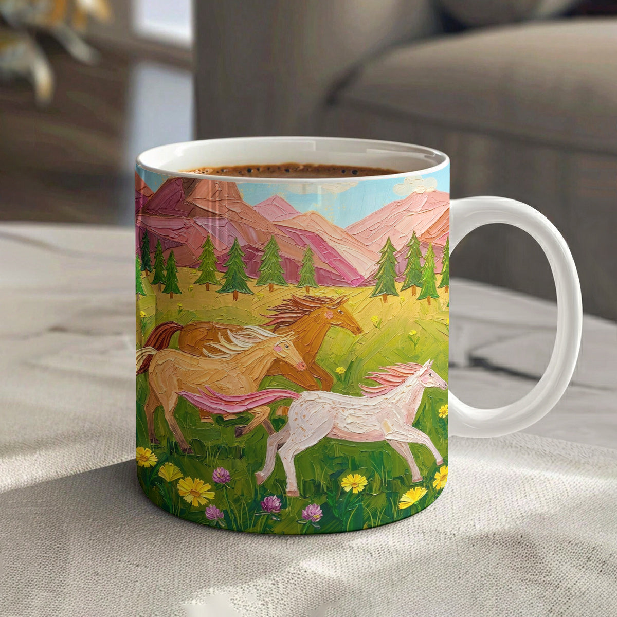Horse Ceramic Mug Where Horses Run Free