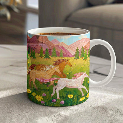 Horse Ceramic Mug Where Horses Run Free