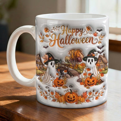 Halloween Gifts Ceramic Mug Happy Halloween Ghost Village