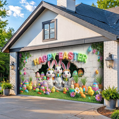 Easter Garage Door Banner Decoration - Hoppy Hearts Easter