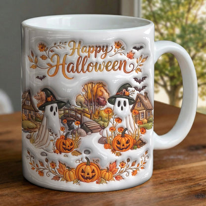 Halloween Gifts Ceramic Mug Happy Halloween Ghost Village