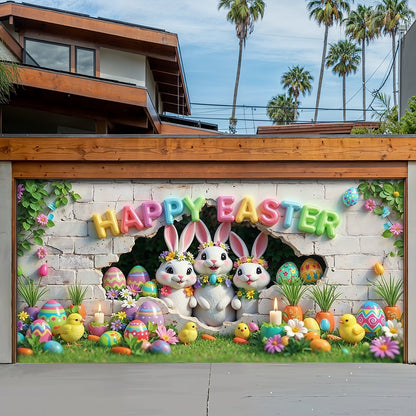 Easter Garage Door Banner Decoration - Hoppy Hearts Easter