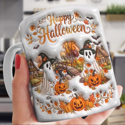Halloween Gifts Ceramic Mug Happy Halloween Ghost Village