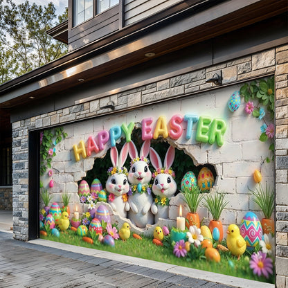 Easter Garage Door Banner Decoration - Hoppy Hearts Easter