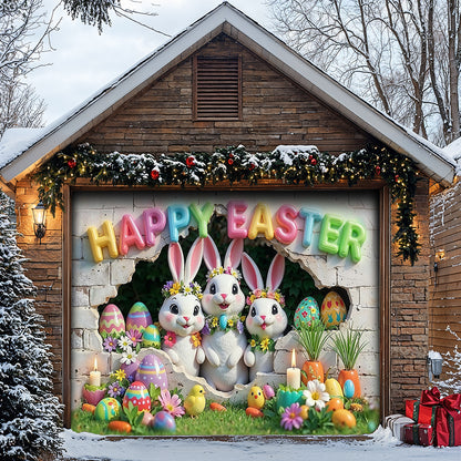 Easter Garage Door Banner Decoration - Hoppy Hearts Easter