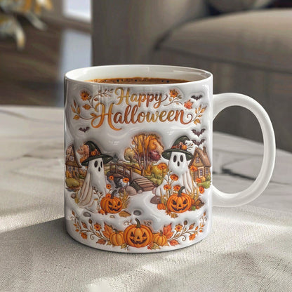 Halloween Gifts Ceramic Mug Happy Halloween Ghost Village