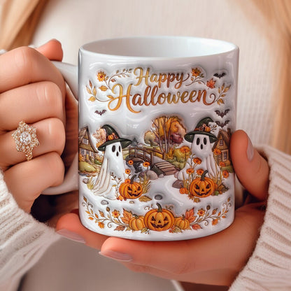 Halloween Gifts Ceramic Mug Happy Halloween Ghost Village