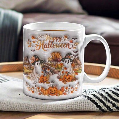 Halloween Gifts Ceramic Mug Happy Halloween Ghost Village