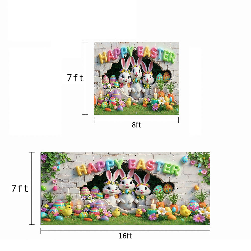 Easter Garage Door Banner Decoration - Hoppy Hearts Easter