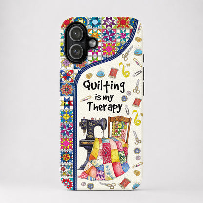 Sewing Lover Leather Phone Case Quilting Is My Therapy