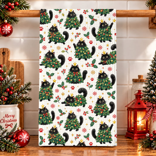 Christmas Kitchen Towel Meowy Little Christmas